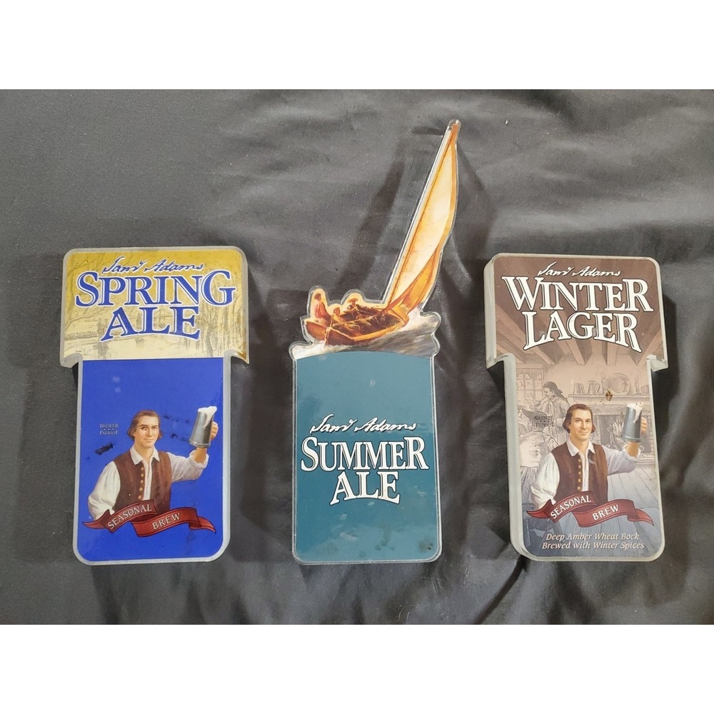 Boston Beer Co SAM ADAMS Spring‎ Summer Winter Beer Acrylic Advertising Lot of 3
